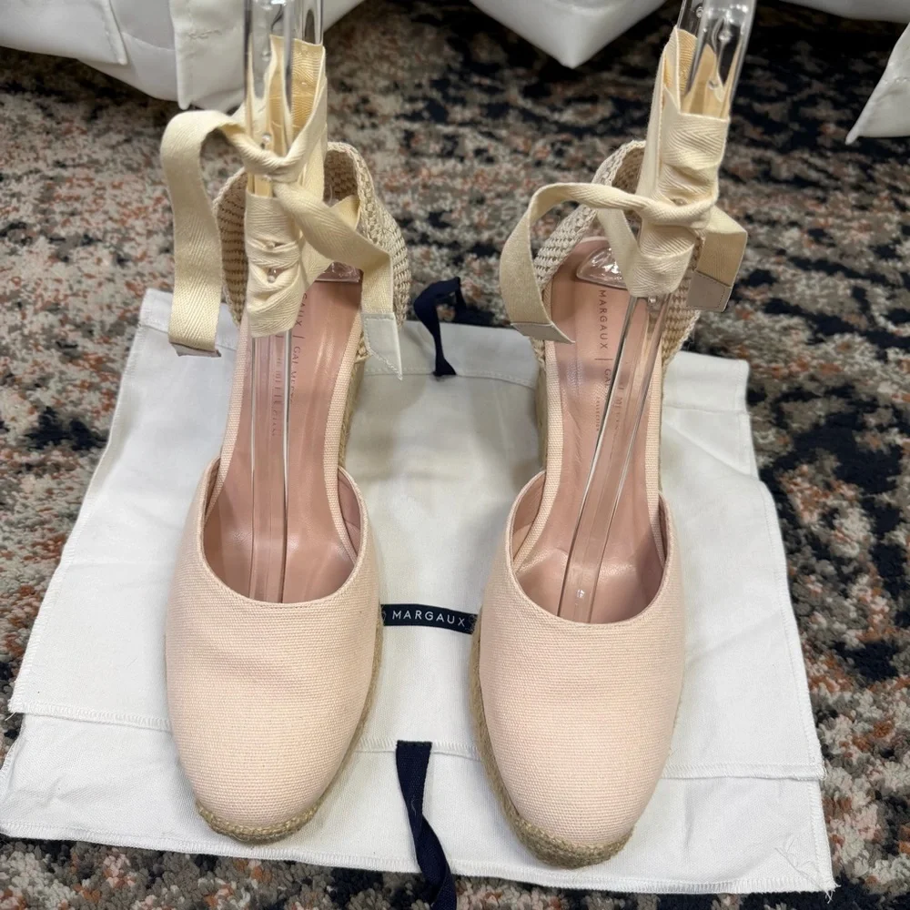 NWOT Margaux x Gal Meets Glam ‘The Espadrille’ in “Blush Pink Canvas” Size 12.5
